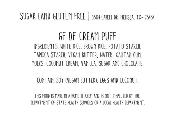 Gluten Free Dairy Free Cream Puff