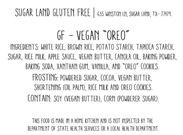 Vegan Gluten Free Oreo cake