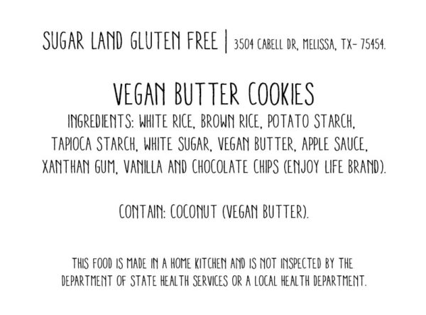 Vegan gluten free butter cookies
