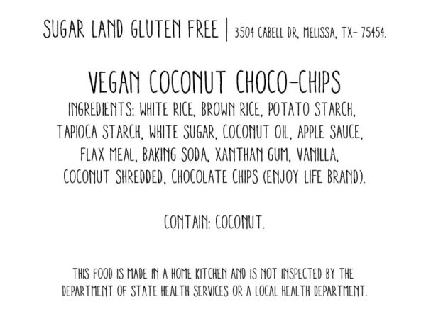 Vegan gluten free chocolate coconut cookies
