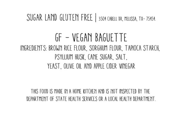 Gluten Free, Vegan Baguettes