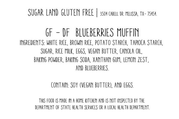 Gluten free and dairy Blueberry Muffins