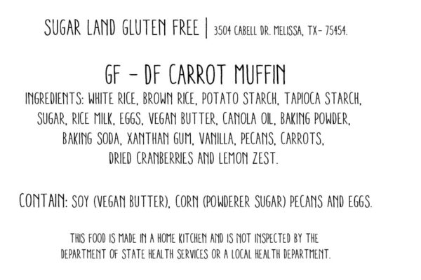 Gluten free and dairy free carrot cake