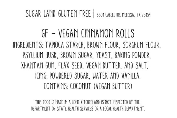 Gluten free Vegan - Cinnamon Rolls