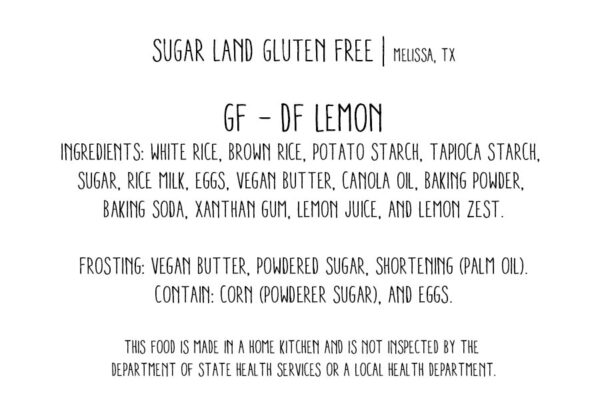 gluten free, dairy free lemons cupcakes