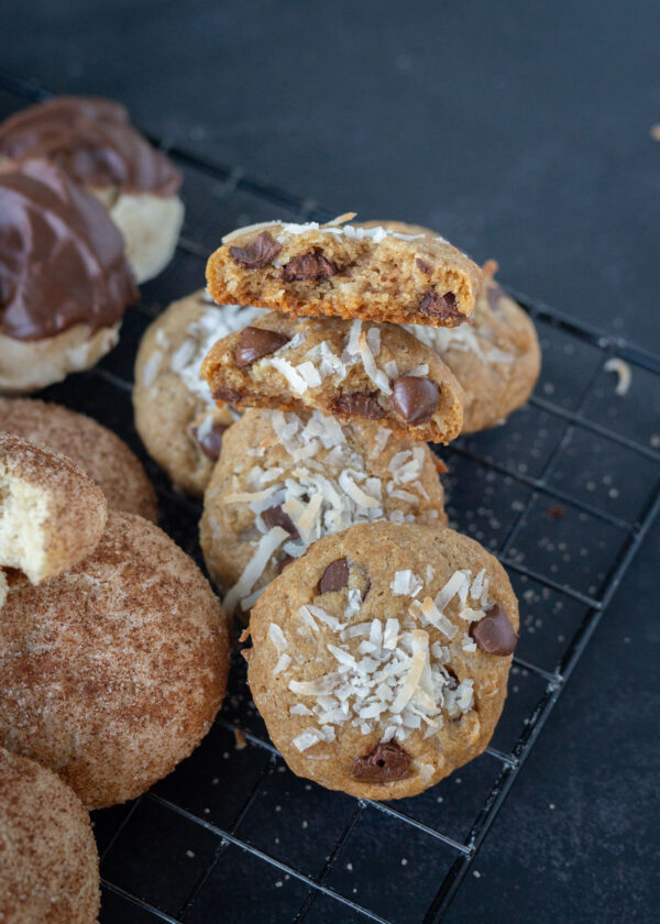 Gluten free and dairy free Coconut and chocolate chips cookies