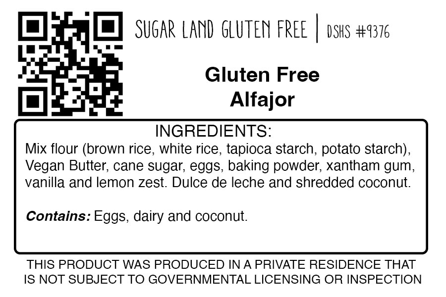 ingredientes alfajor gluten free